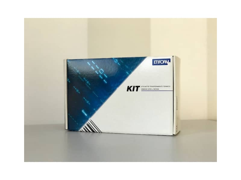 Kit 3936 etichette TTR + ribbon - 100x74 mm ETIFORM in carta vellum Etichette bianche- K100X074X150R4