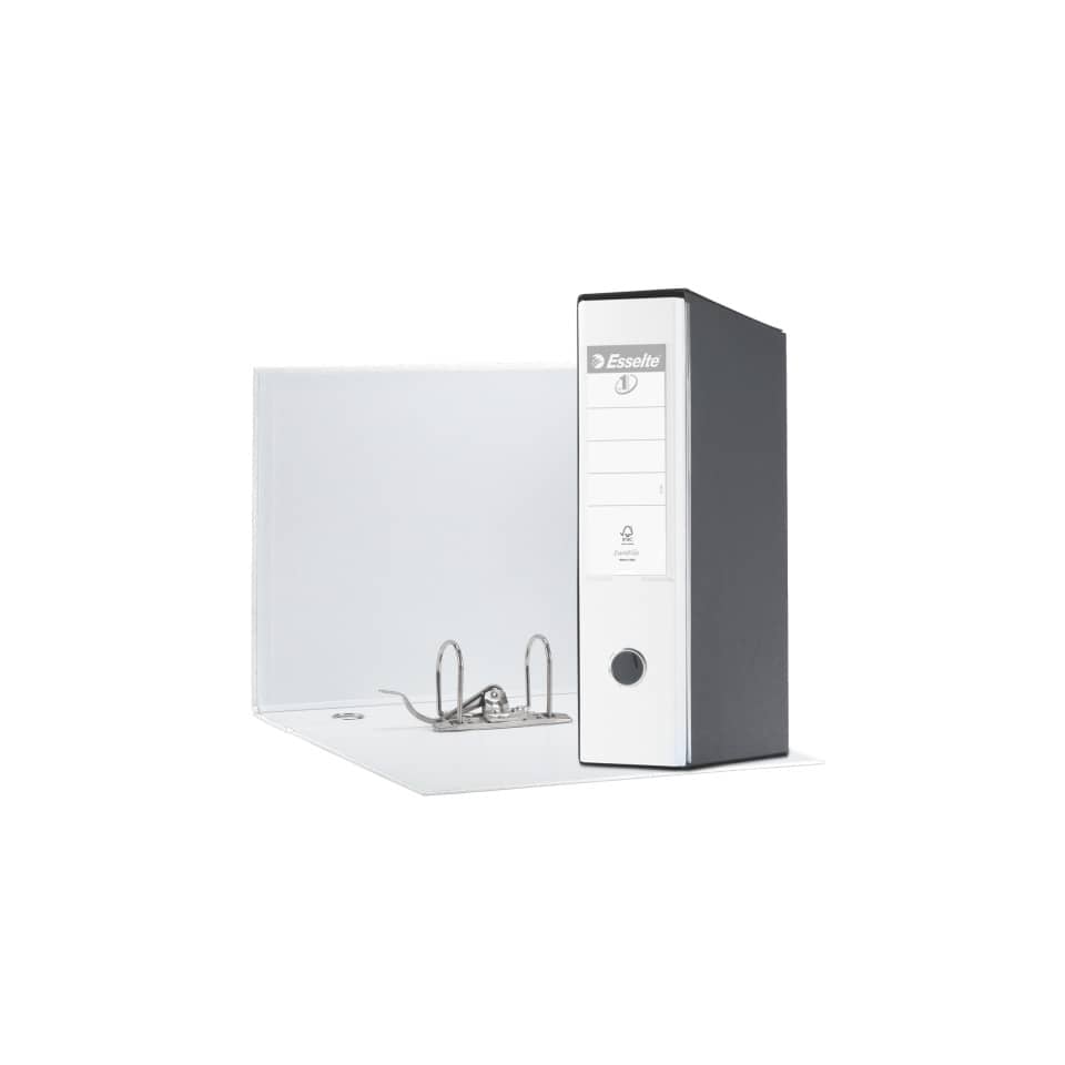 Registratore con custodia Esselte G55 Eurofile protocollo dorso 8 cm cartone rivestito in PP  bianco vivida 390755040