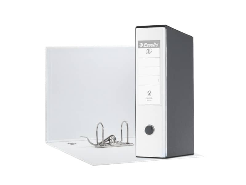 Registratore con custodia Esselte G55 Eurofile protocollo dorso 8 cm cartone rivestito in PP  bianco vivida 390755040