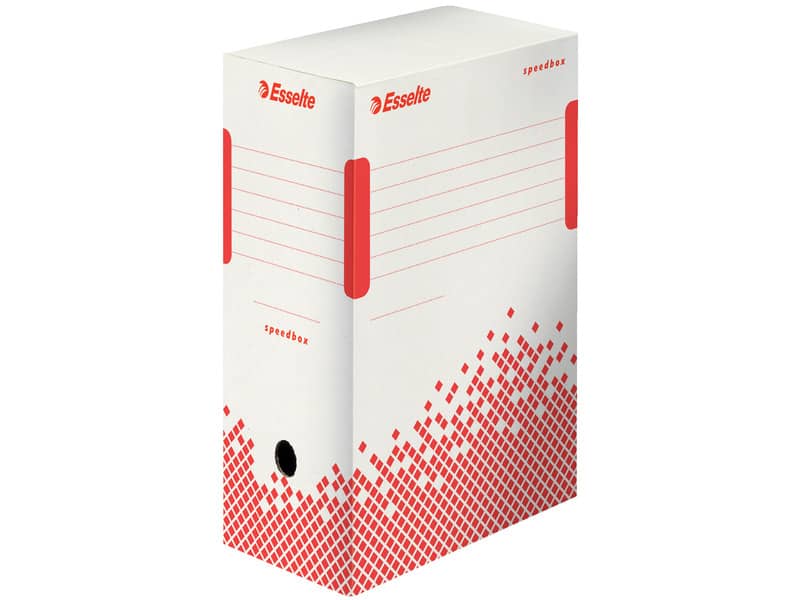 Scatola archivio Esselte SPEEDBOX dorso 15 cm bianco/rosso 15x25x35 cm 623909
