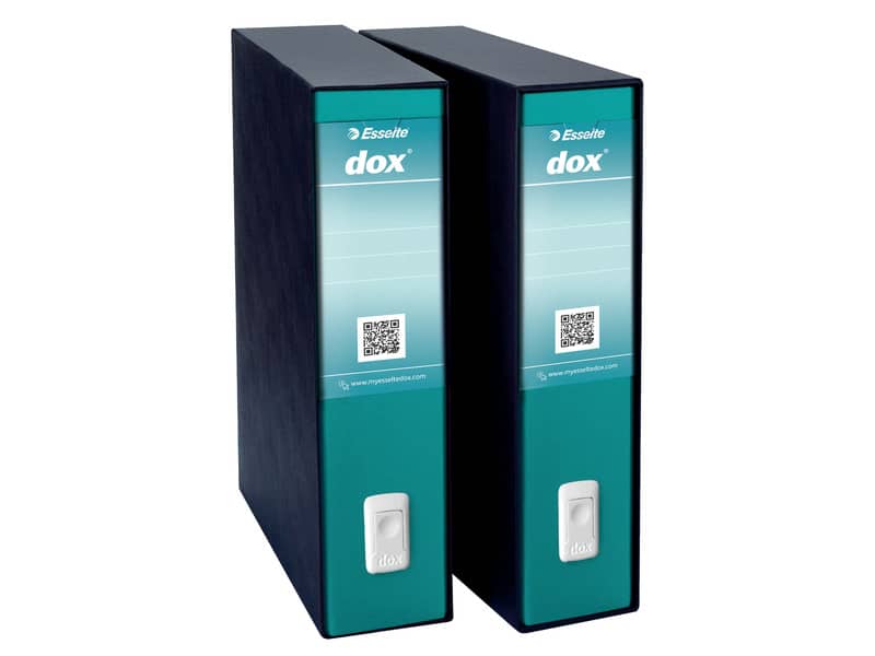 Registratore a leva DOX2 Protocollo 28,5x35 cm - dorso 8 cm verde mare D26212