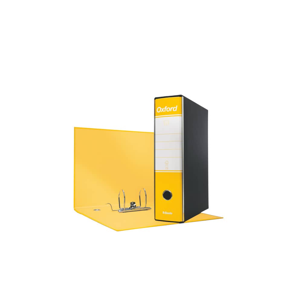 Registratore con custodia Esselte G85 Oxford protocollo 29,5x35 cm - dorso 8 cm giallo - 390785090