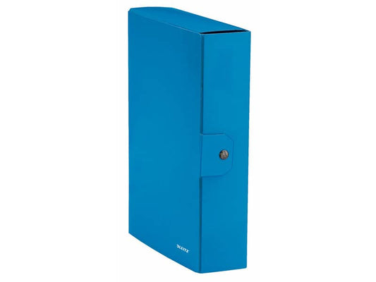 Scatola portaprogetti Leitz WOW in cartone - dorso 8 cm - formato 25x35 cm azzurro metallizzato - 39670036