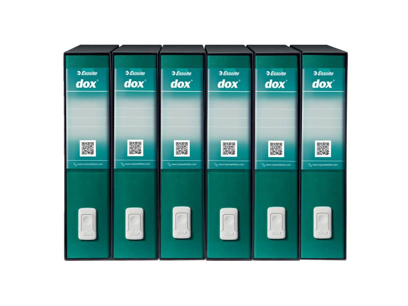 Registratore a leva DOX2 Protocollo 28,5x35 cm - dorso 8 cm verde mare D26212