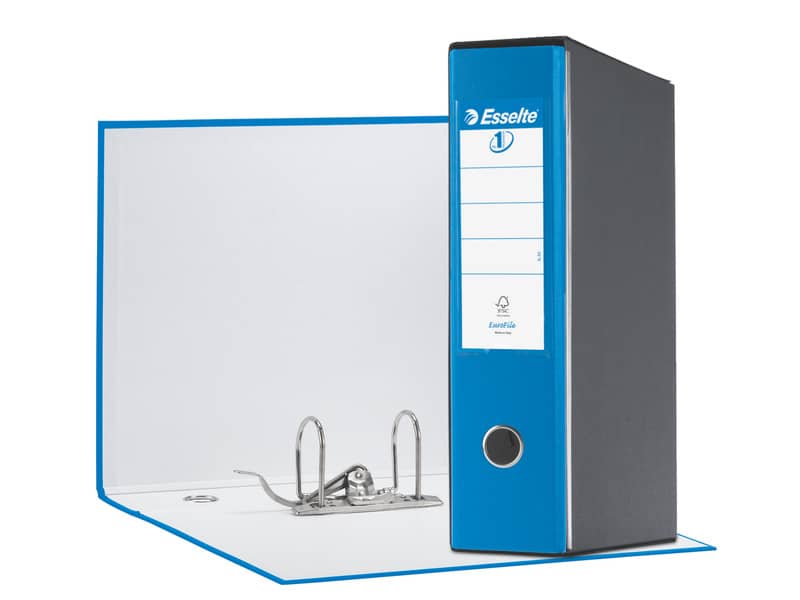 Registratore con custodia Esselte G55 Eurofile protocollo dorso 8 cm cartone rivestito in PP blu vivida - 390755910