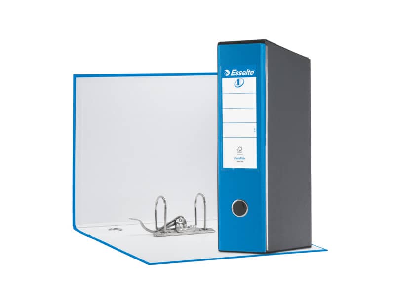 Registratore con custodia Esselte G55 Eurofile protocollo dorso 8 cm cartone rivestito in PP blu vivida - 390755910