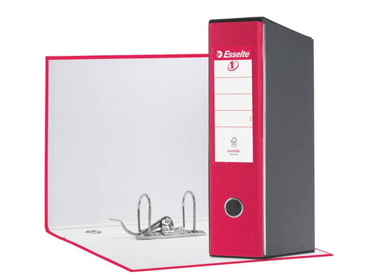 Registratore con custodia Esselte G55 Eurofile protocollo dorso 8 cm cartone rivestito in PP fucsia - 390755900