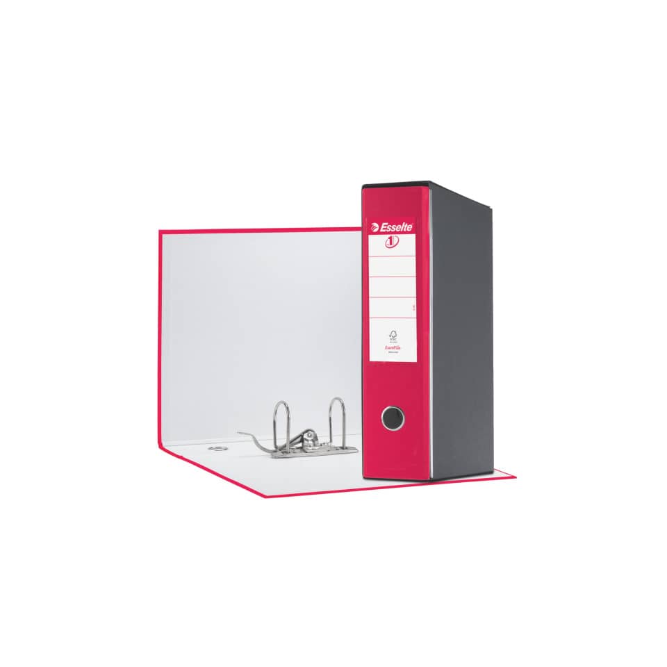 Registratore con custodia Esselte G55 Eurofile protocollo dorso 8 cm cartone rivestito in PP fucsia - 390755900