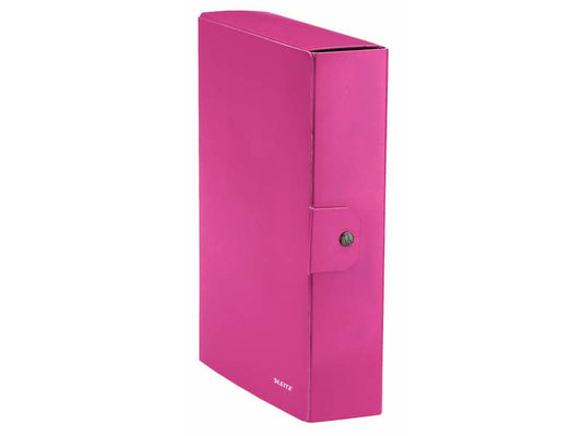 Scatola portaprogetti Leitz WOW in cartone - dorso 8 cm - formato 25x35 cm fucsia metallizzato - 39670023