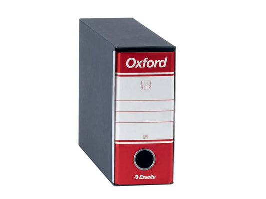Registratore con custodia Esselte G81 OXFORD memorandum 29,5x19 cm - dorso 8 cm rosso - 390781160