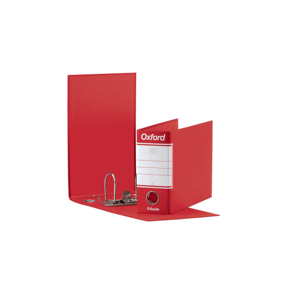 Registratore con custodia Esselte G81 OXFORD memorandum 29,5x19 cm - dorso 8 cm rosso - 390781160