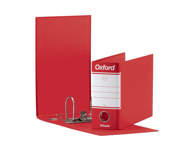 Registratore con custodia Esselte G81 OXFORD memorandum 29,5x19 cm - dorso 8 cm rosso - 390781160