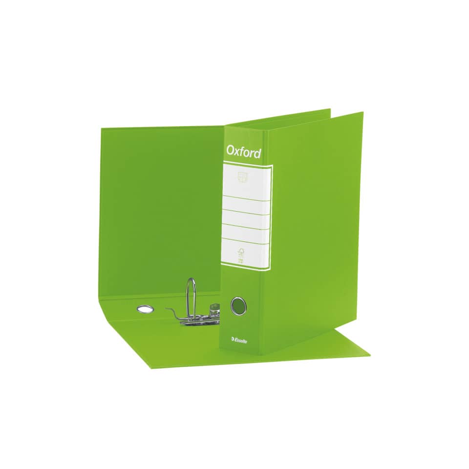 Registratore con custodia Esselte G85 Oxford protocollo 29,5x35 cm - dorso 8 cm verde lime - 390785600