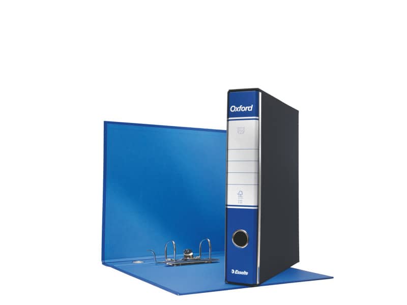 Registratore con custodia Esselte G82 Oxford commerciale 29,5x32 cm - dorso 5 cm blu - 390782050
