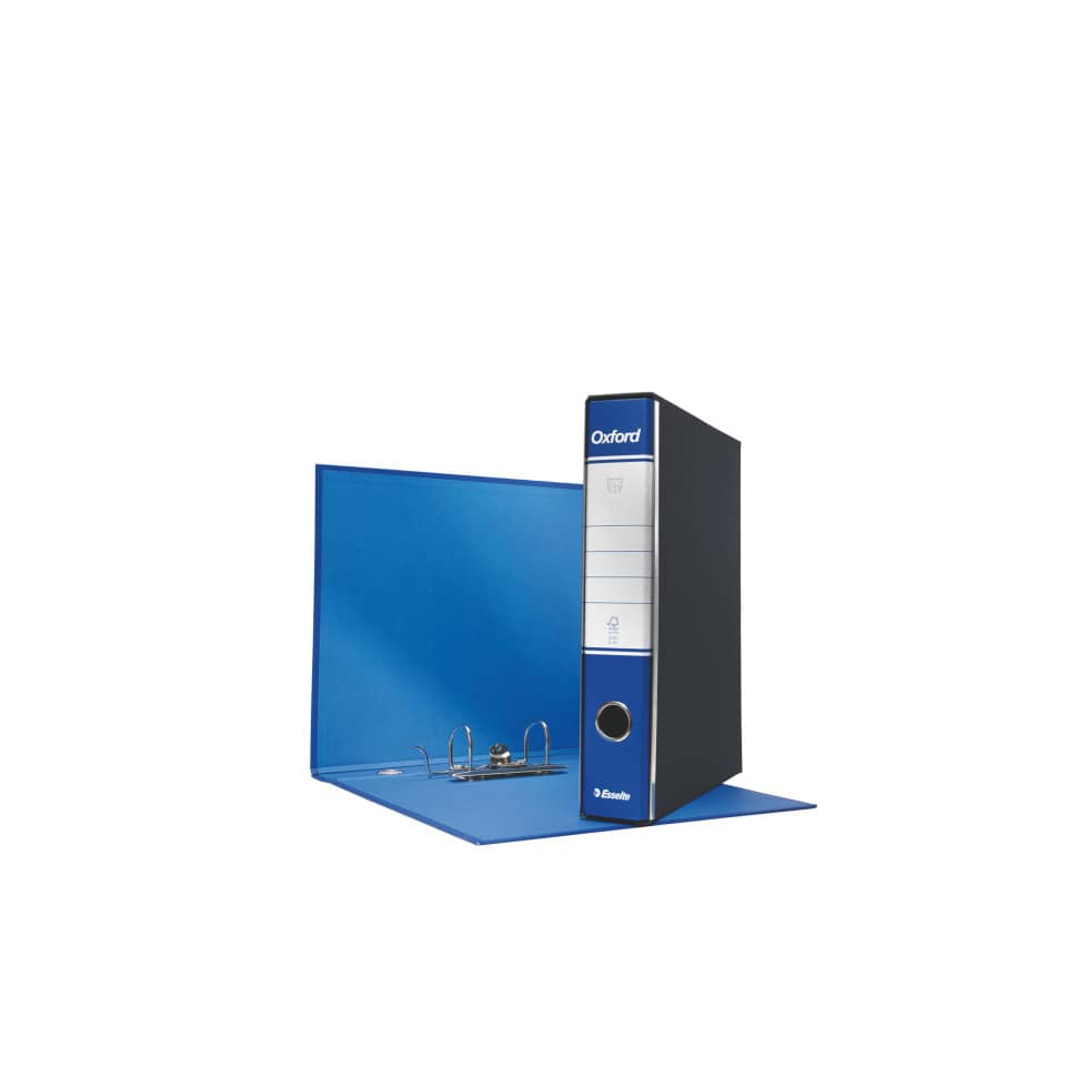 Registratore con custodia Esselte G82 Oxford commerciale 29,5x32 cm - dorso 5 cm blu - 390782050
