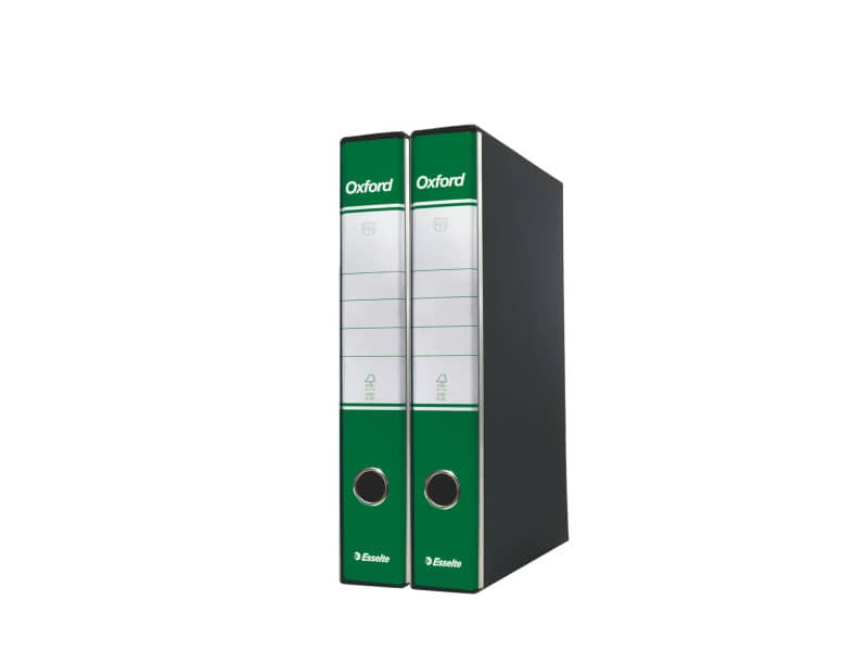 Registratore con custodia Esselte G84 Oxford protocollo 29,5x35cm - dorso 5 cm verde - 390784180