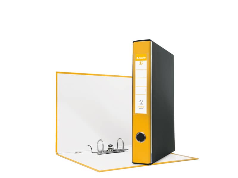 Registratore con custodia Esselte G54 Eurofile protocollo dorso 5 cm cartone rivestito in PP giallo - 390754090