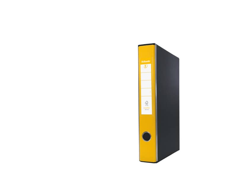 Registratore con custodia Esselte G54 Eurofile protocollo dorso 5 cm cartone rivestito in PP giallo - 390754090