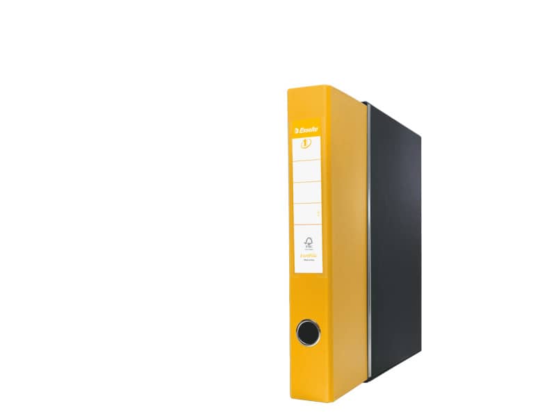 Registratore con custodia Esselte G54 Eurofile protocollo dorso 5 cm cartone rivestito in PP giallo - 390754090