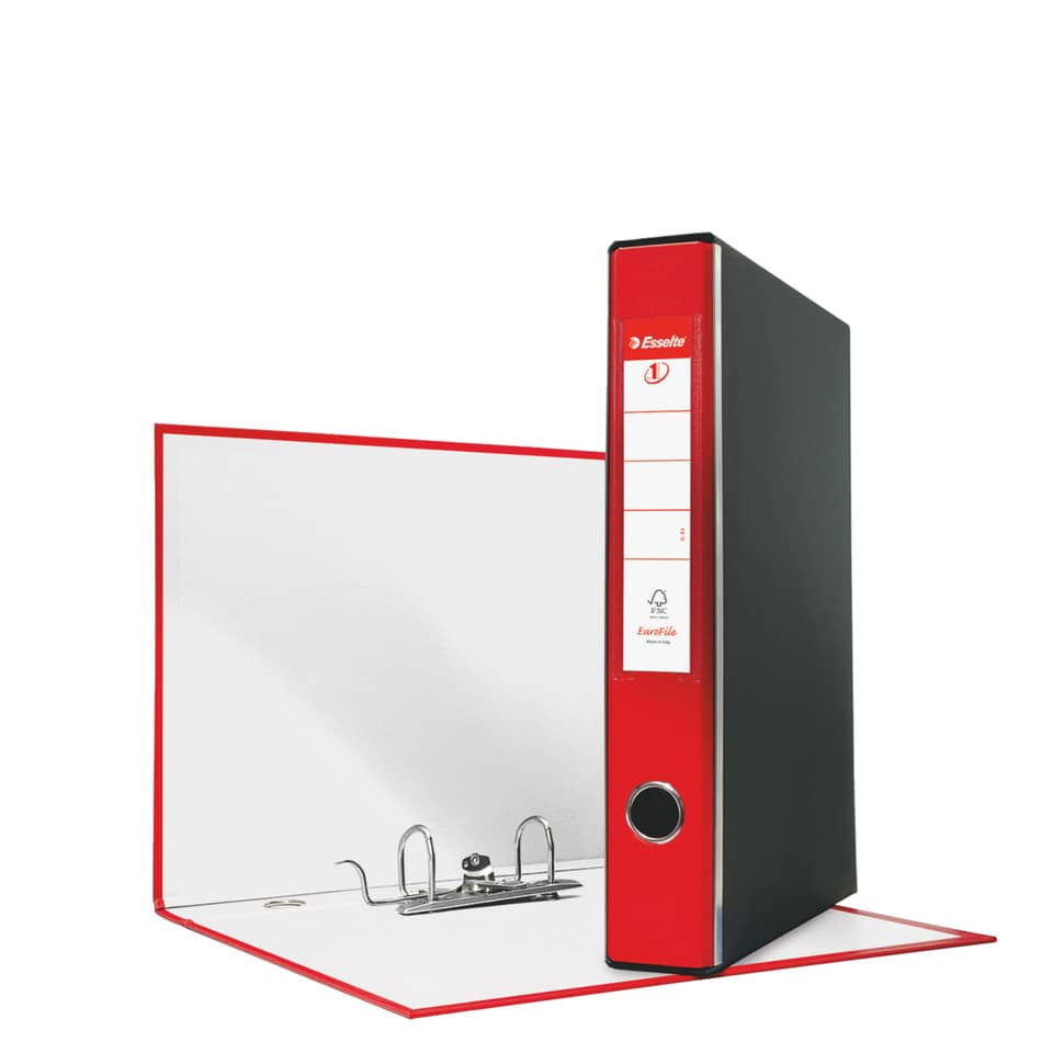 Registratore con custodia Esselte G54 Eurofile protocollo dorso 5 cm cartone rivestito in PP rosso - 390754160