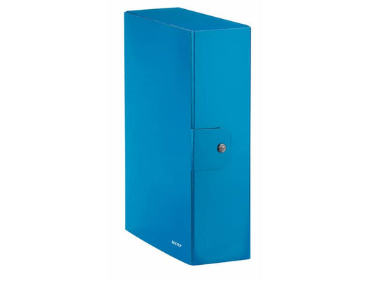 Scatola portaprogetti Leitz WOW in cartone - dorso 10 cm - formato 25x35 cm azzurro metallizzato - 39680036