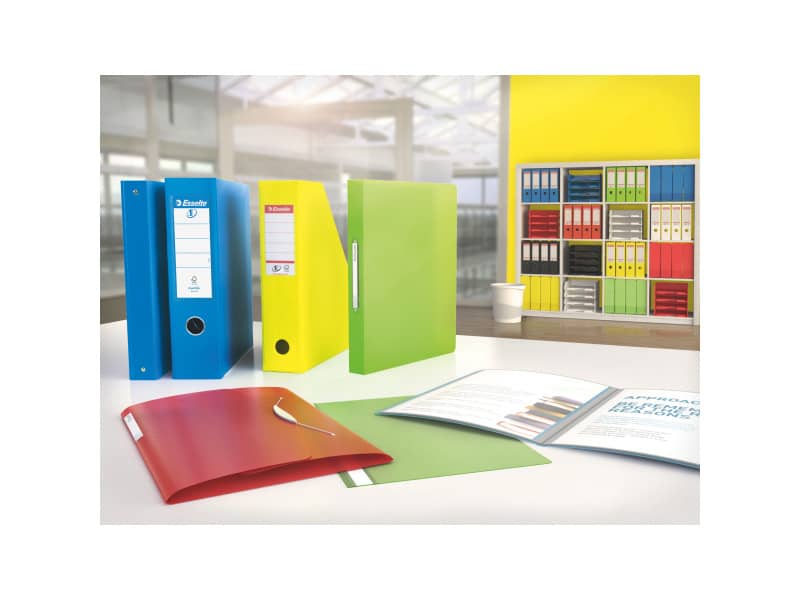 Registratore con custodia Esselte G55 Eurofile protocollo dorso 8 cm cartone rivestito in PP blu vivida - 390755910