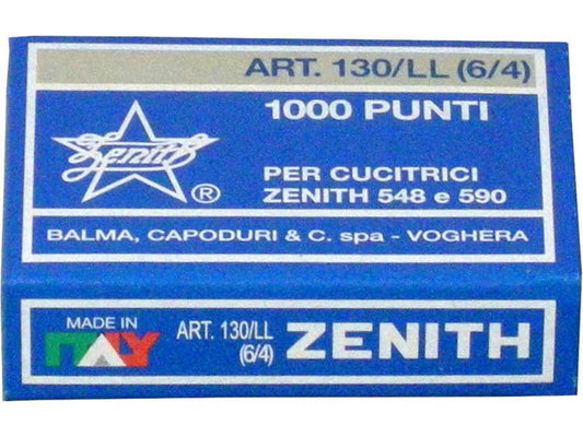 Punti metallici ZENITH 130/LL 6/4  Conf. 1000 punti - 0301306401