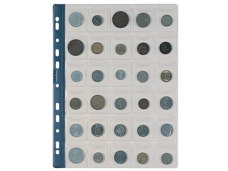 Buste trasp. a foratura universale Favorit porta monete top formato tasca 4x4,5 cm conf. da 10 - 100500067