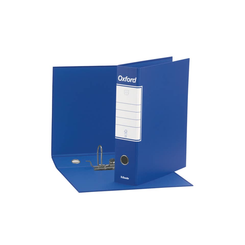 Registratore con custodia Esselte G83 Oxford commerciale 29,5x32 cm - dorso 8 cm blu - 390783050