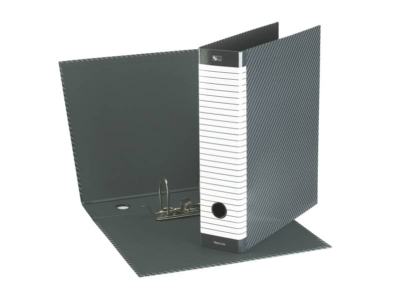 Registratore con custodia Esselte G13 Delsoline commerciale dorso 8 cm cartone plastificato grigio - 390713060