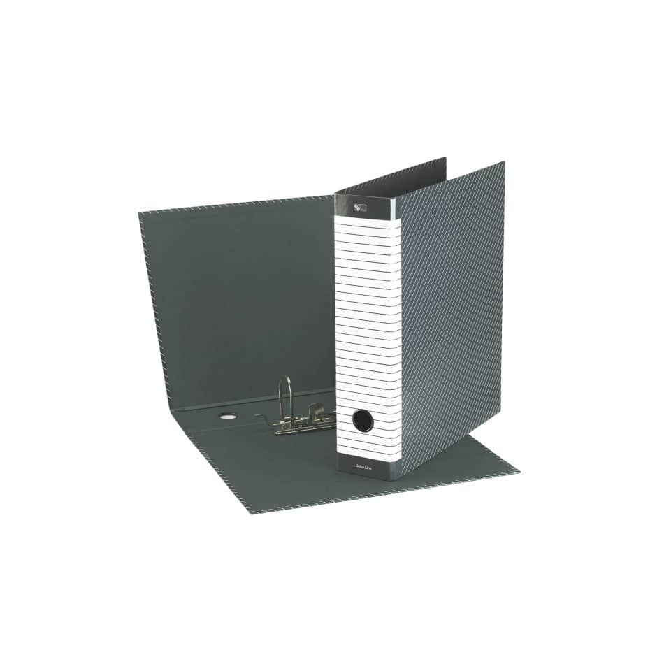 Registratore con custodia Esselte G13 Delsoline commerciale dorso 8 cm cartone plastificato grigio - 390713060