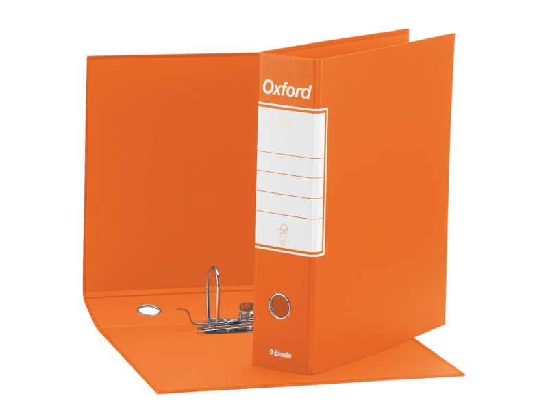 Registratore con custodia Esselte G85 Oxford protocollo 29,5x35 cm - dorso 8 cm arancione - 390785200