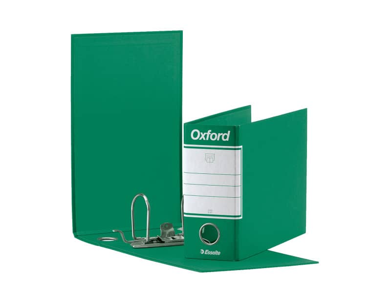 Registratore con custodia Esselte G81 OXFORD memorandum 29,5x19cm - dorso 8 cm verde - 390781180