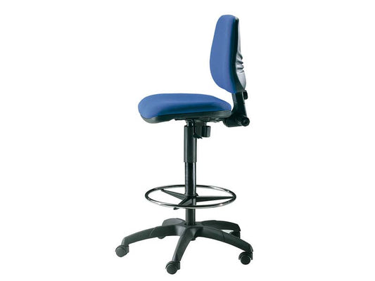 Sgabello tecnico Unisit Esos EOE1 seduta alta - poggiapiedi telescopico - rivestimento Eco blu -EOE1/EB