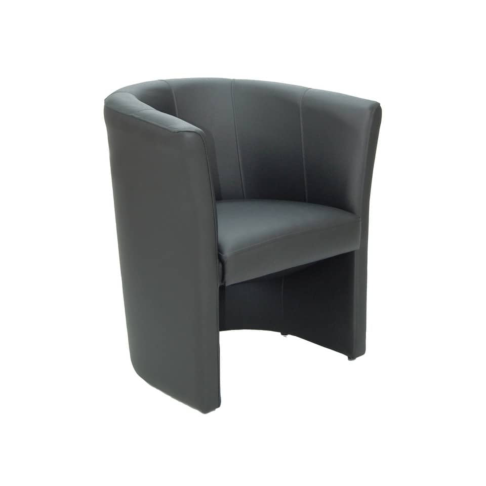 Poltroncina attesa 1 posto Unisit Monia MO1 - struttura in legno - rivestimento similpelle nero - MO1/KN