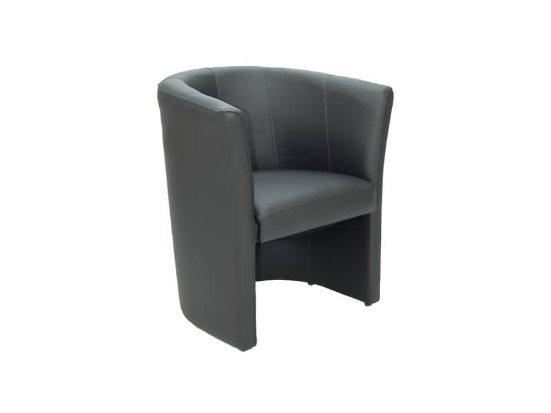 Poltroncina attesa 1 posto Unisit Monia MO1 - struttura in legno - rivestimento similpelle nero - MO1/KN