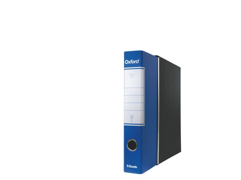 Registratore con custodia Esselte G82 Oxford commerciale 29,5x32 cm - dorso 5 cm blu - 390782050