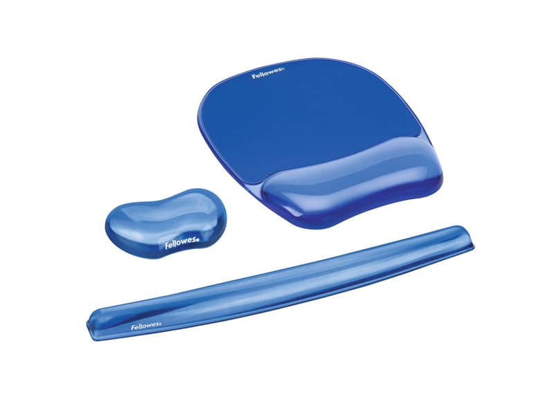 Tappetino mouse con poggiapolsi FELLOWES Crystal™ Gel blu trasparente 20,2 x 23,5 x 2,5 cm - 9114120