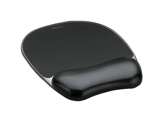 Tappetino mouse con poggiapolsi FELLOWES Crystal™ Gel nero 20,2 x 23,5 x 2,5 cm - 9112101