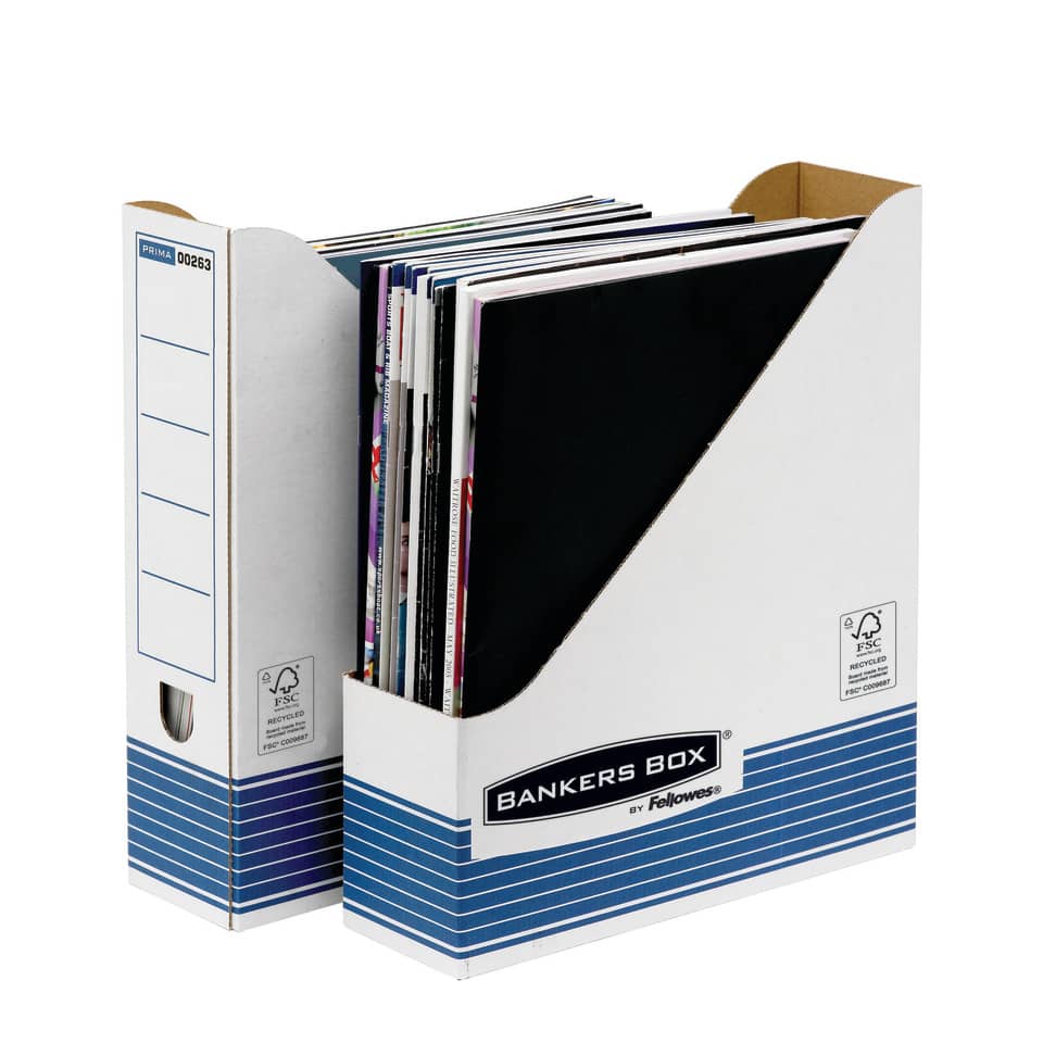 Scatola archivio FELLOWES Bankers Box® System 8x31,6x26,3 cm blu/bianco portariviste A4 - 0026301