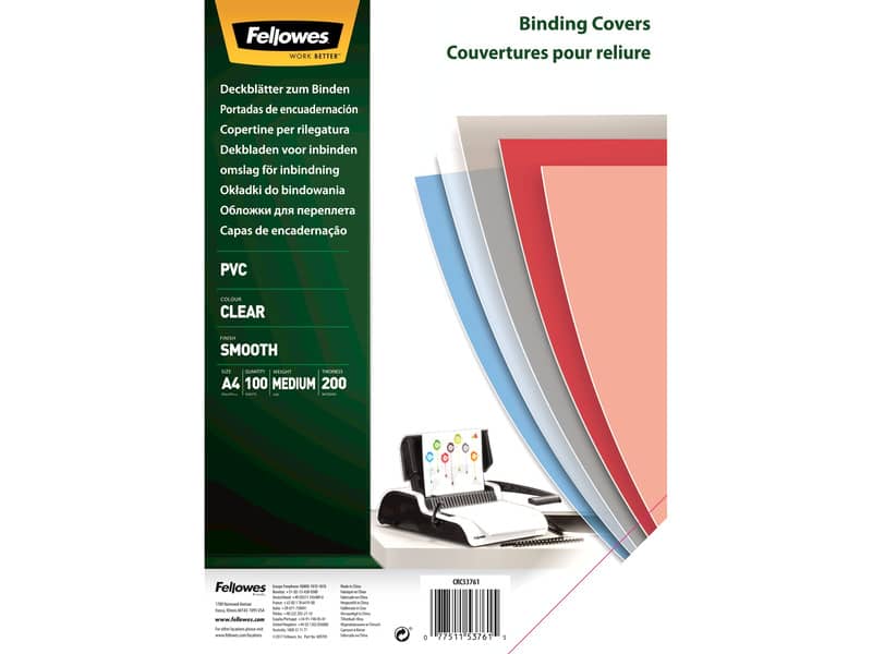 Copertine per rilegatura FELLOWES Super Clear PVC trasparente A4 conf.100 - 5376102