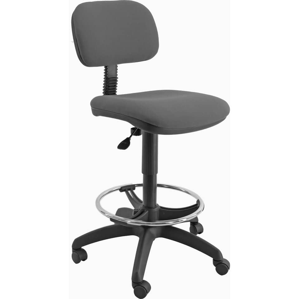 Sgabello tecnico Unisit Esos EOE5S seduta alta - poggiapiedi telescopico - rivestimento Eco grigio chiaro EOE5S/EI
