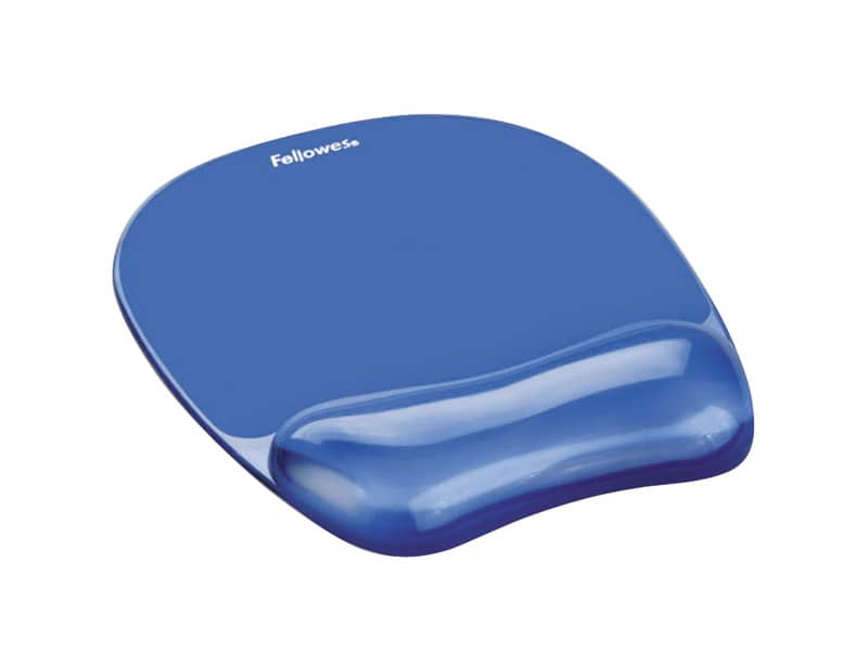 Tappetino mouse con poggiapolsi FELLOWES Crystal™ Gel blu trasparente 20,2 x 23,5 x 2,5 cm - 9114120