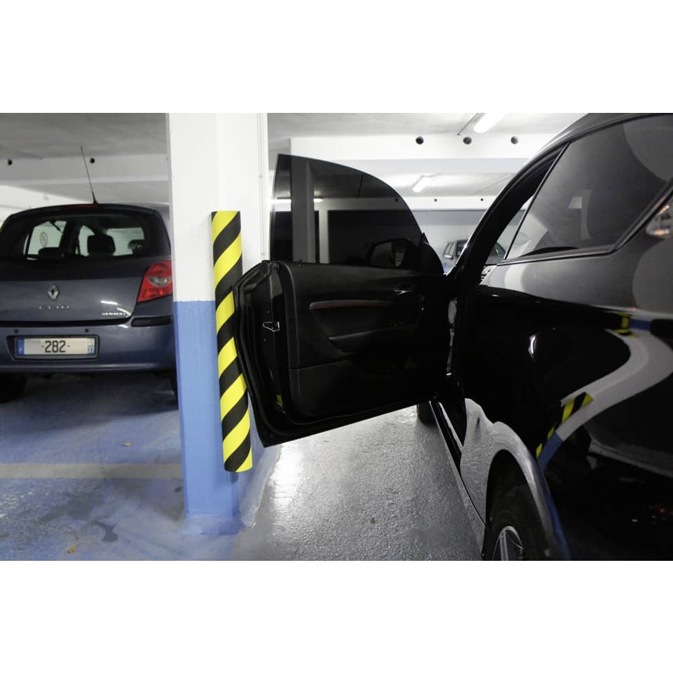 Protezione segnaletica in gomma Viso 100 cm x Ø 10 cm nero/giallo PU10025