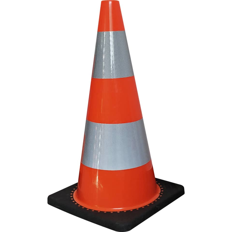 Coni stradali con base in gomma Viso h. 70 cm - arancio RC705
