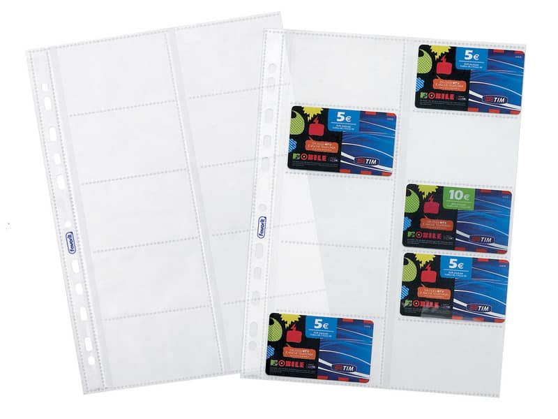 Buste a foratura universale Favorit porta cards liscia superior 8,5x5,4 cm (x10 tasche) conf. da 10 - 100460075