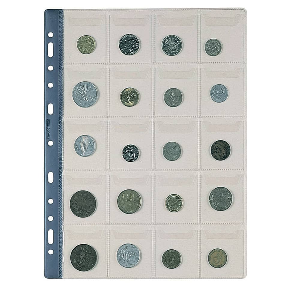 Buste trasp. a foratura universale FAVORIT Porta monete top formato tasca 5x5,5 cm  conf. da 10 - 100500066