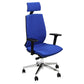 Sedia operativa girevole Unisit Larissa LR1SB con poggiatesta - rivestimento ignifugo blu - LR1SB/IB