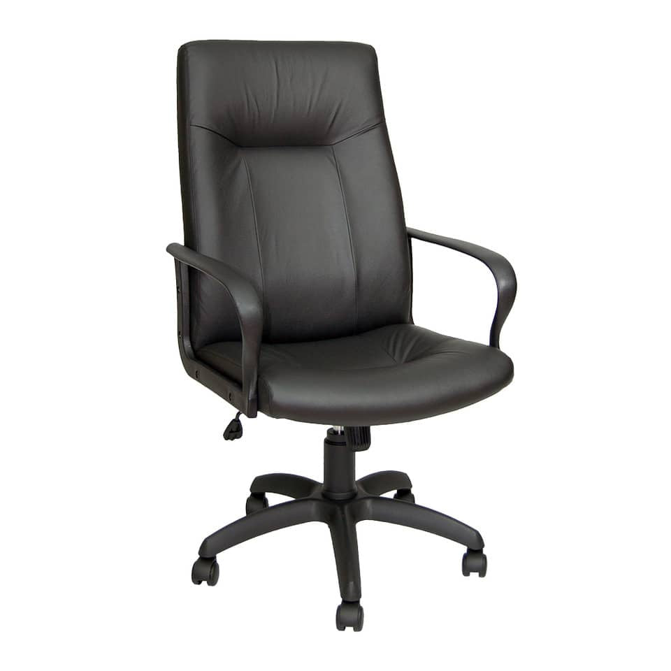 Poltrona direzionale girevole Unisit Eridanus ERP Eco Smart schienale alto - rivestimento pelle nero - ERP/PN
