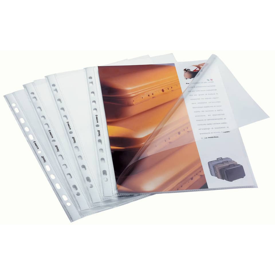 Buste trasp. a foratura universale FAVORIT aperte buccia d'arancia superior 22x30 cm  conf. da 50 - 100460074